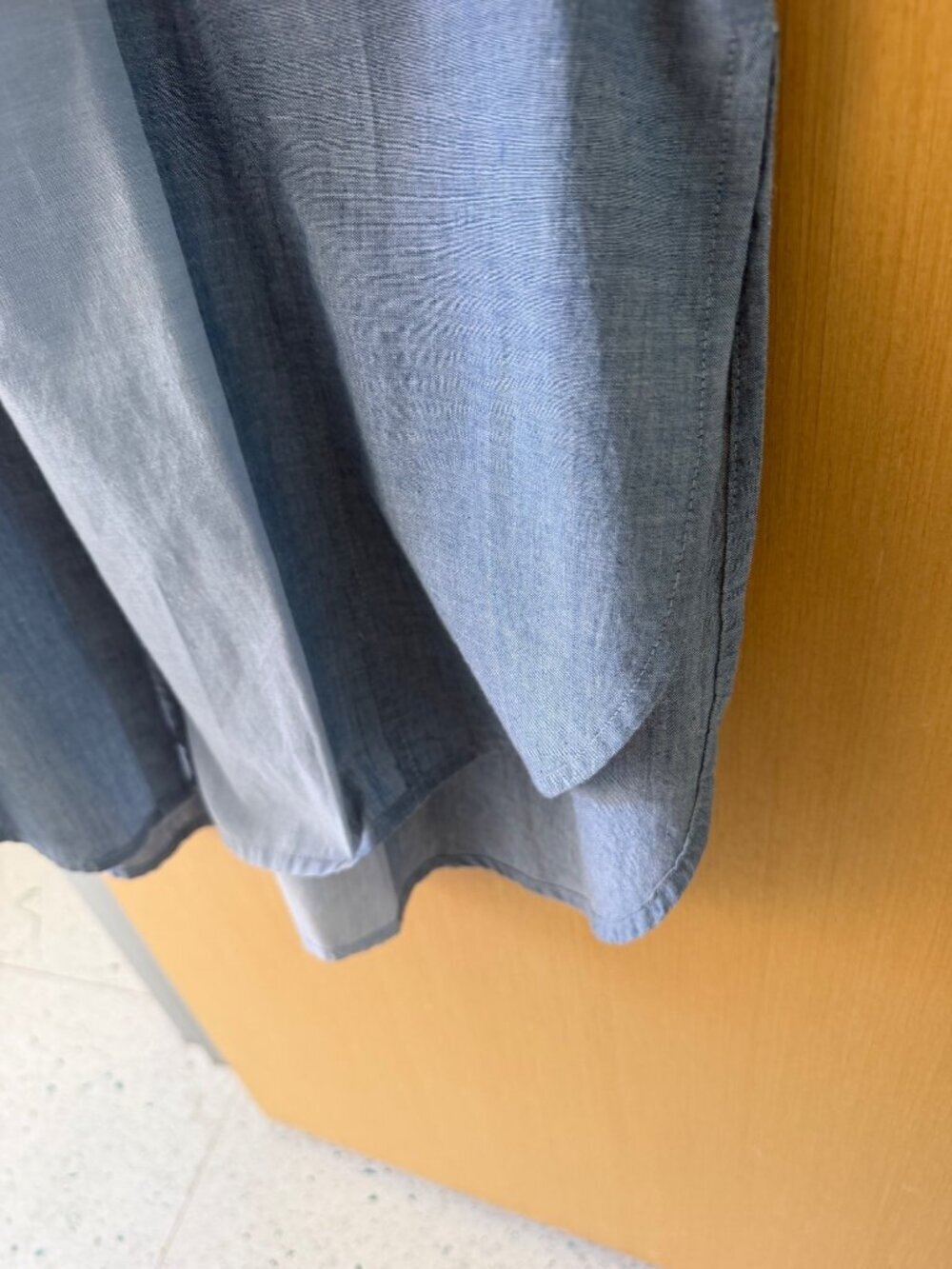 Manan Womens Button-down Chambray Shirtdress Size Large Linen Colorblock Casual - Picture 16 of 16